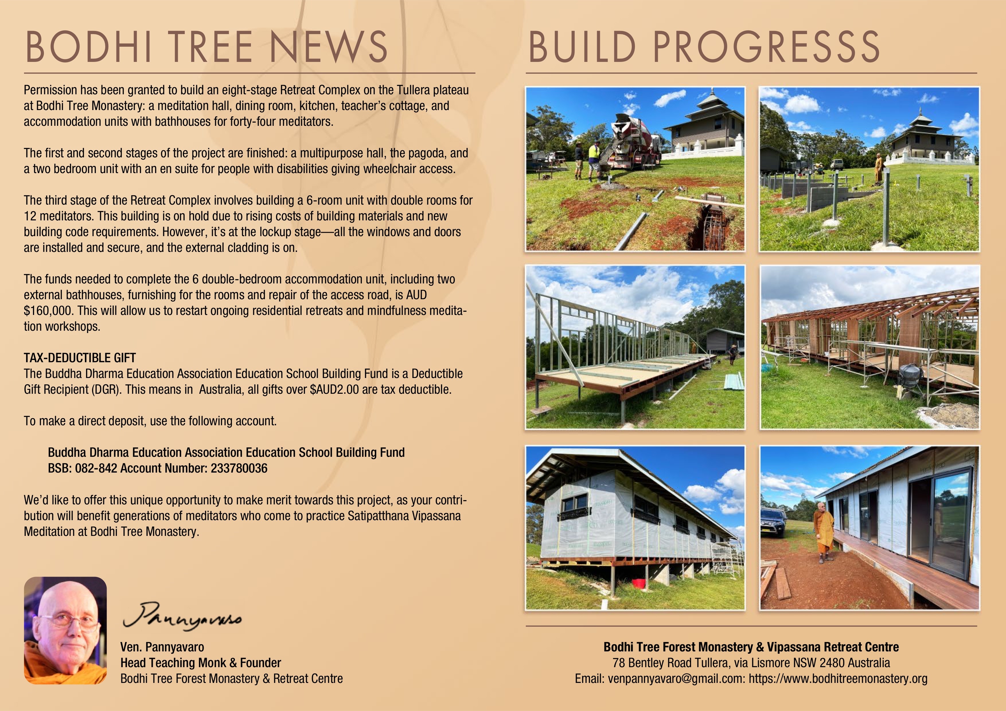 BODHI TREE NEWS. BUILD PROGRESS